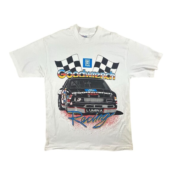 VTG 90s Hanes Goodwrench Racing Dale Earnhardt Shirt Nascar Mens Large White - Picture 1 of 12